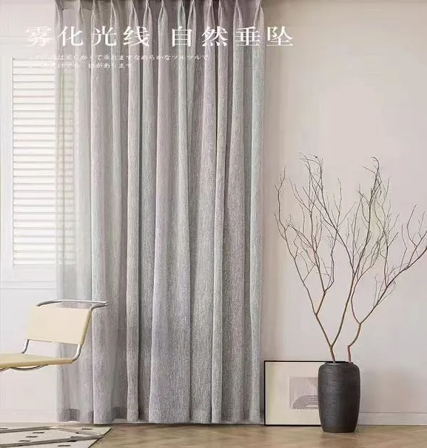 Wholesale Japanese style cotton linen sheer curtain – natural breathable for bedroom living room