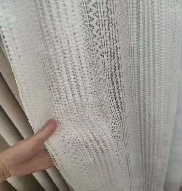 Wholesale white textured lace sheer curtain – intricate weave voile for vintage modern homes