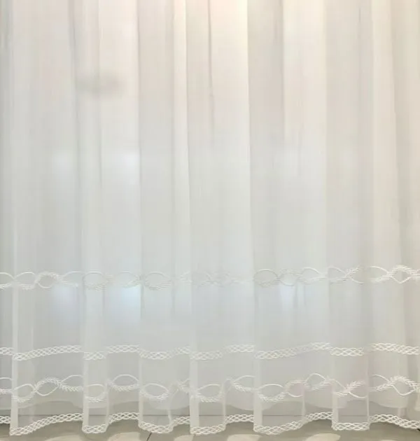 Keqiao wholesale UV blocking white embroidered sheer curtains - boutique hotel window screen