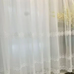 Keqiao wholesale white lace embroidered sheer curtains - classic elegant window screen