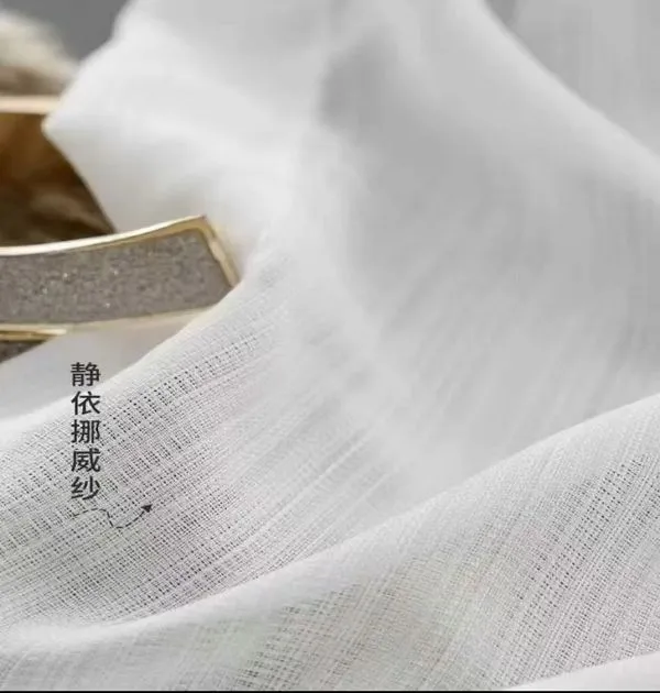 Wholesale white Norwegian sheer curtain – textured voile for minimalist home