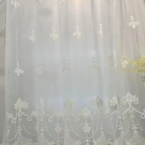 Keqiao wholesale white ornate embroidered sheer curtains - vintage elegant window screen