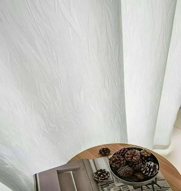 Wholesale textured white sheer curtains - elegant patterned voile window screen