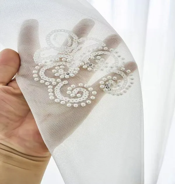 Keqiao wholesale white ornate sheer curtains - classic textured window screen