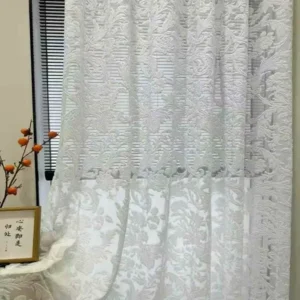 Wholesale vintage floral embossed sheer curtains - elegant ornamental window screensheer curtains - elegant ornamental window screen