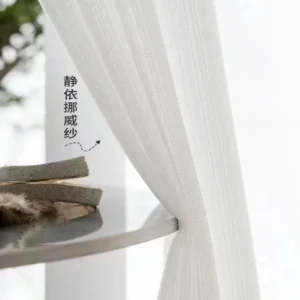 Wholesale white Norwegian sheer curtain – textured voile for minimalist home