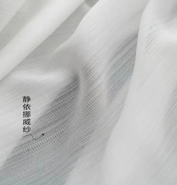 Wholesale white Norwegian sheer curtain – textured voile for minimalist home