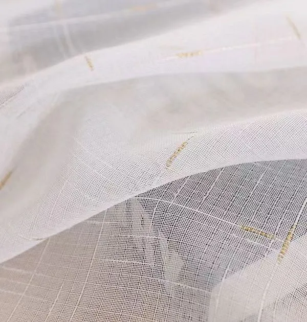 Wholesale white minimalist grid sheer curtain – transparent voile for modern interior