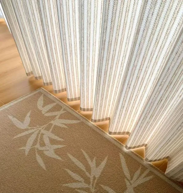 Wholesale natural textured striped linen blend sheer curtain – light filtering for home