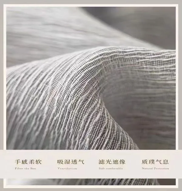 Wholesale Japanese style cotton linen sheer curtain – natural breathable for bedroom living room