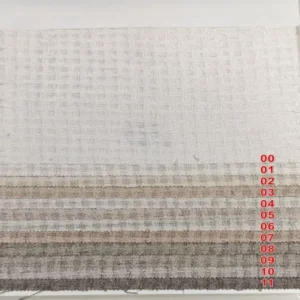 Textured Weave Grid Sheer Curtain Fabric - Neutral Tones Sophistication Collection