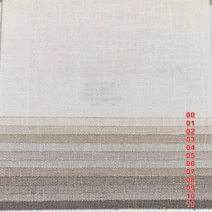 Herringbone Grid Sheer Curtain Fabric - Neutral Tones Elegance Collection