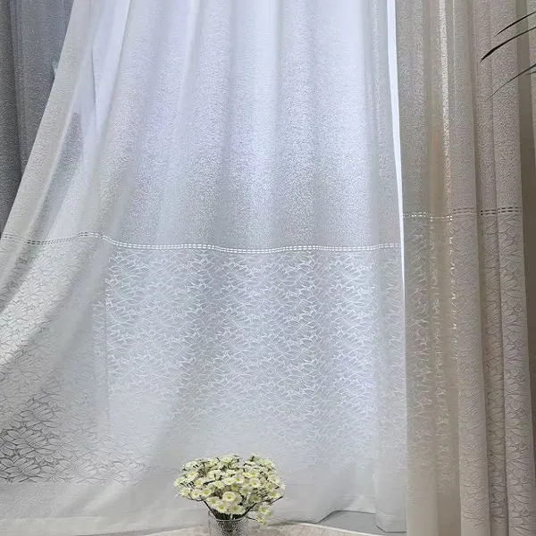 Keqiao wholesale waterproof textured gray lace curtains - boutique serviced apartment window screen