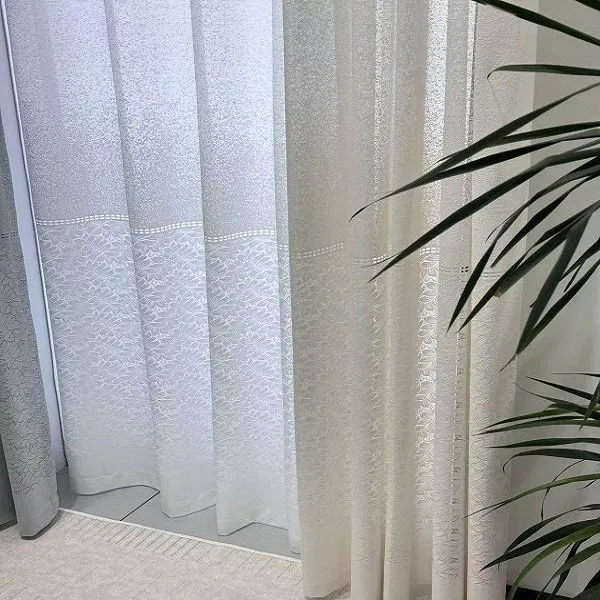 Keqiao wholesale waterproof textured gray lace curtains - boutique serviced apartment window screen