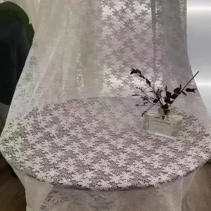 Keqiao wholesale white floral lace sheer curtains - vintage romantic window screen