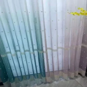 Keqiao wholesale washable gradient rhinestone sheer curtains - luxury villa window screen