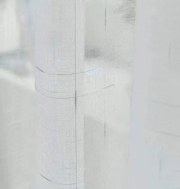 Wholesale white minimalist grid sheer curtain – transparent voile for modern interior