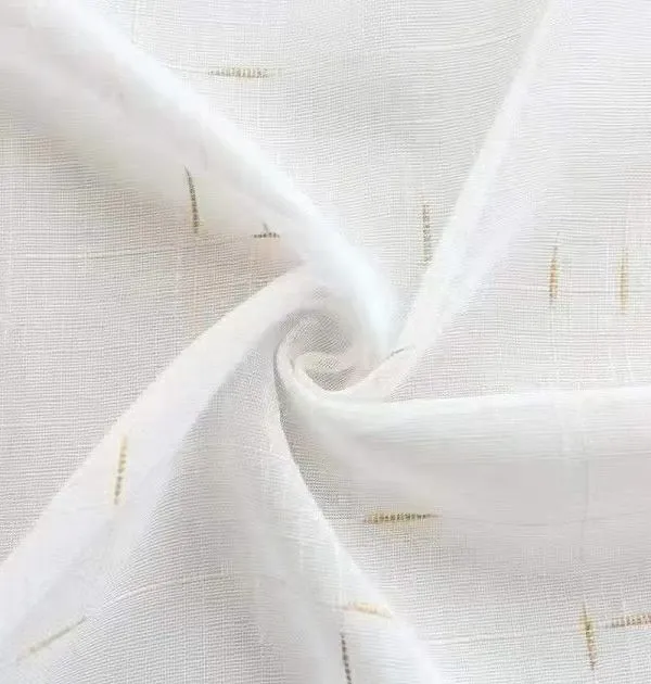 Wholesale white minimalist grid sheer curtain – transparent voile for modern interior