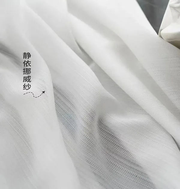 Wholesale white Norwegian sheer curtain – textured voile for minimalist home