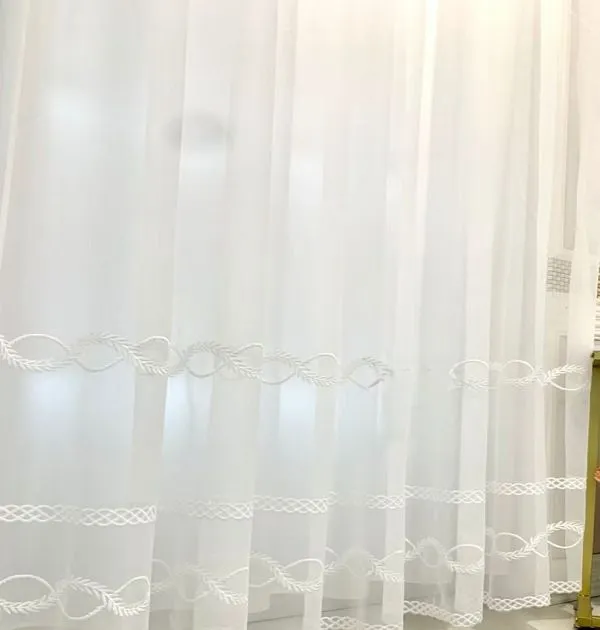 Keqiao wholesale UV blocking white embroidered sheer curtains - boutique hotel window screen