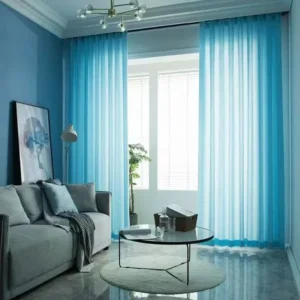 Wholesale light blue scratch-resistant phantom sheer curtain – high-performance window screen