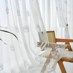 Keqiao wholesale white ornate sheer curtains - classic textured window screen