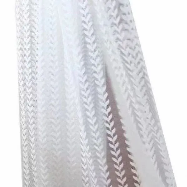 Keqiao wholesale UV blocking white leaf pattern sheer curtains - modern apartment window screen