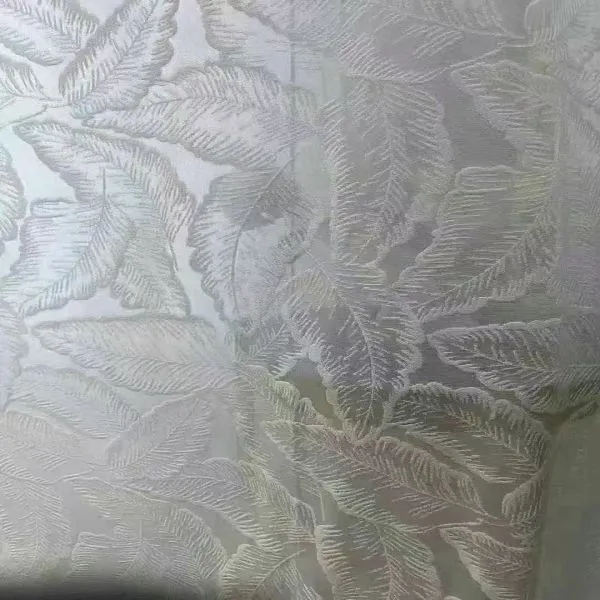 Keqiao wholesale dust-resistant cream leaf pattern lace fabric - boutique guesthouse window screen material