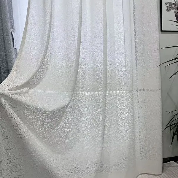 Keqiao wholesale waterproof textured gray lace curtains - boutique serviced apartment window screen