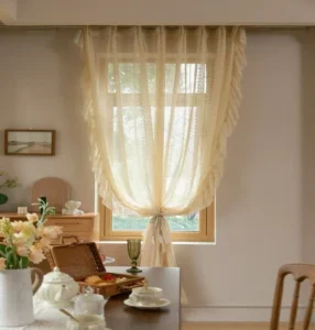 French style lace sheer curtain fabric detail white tulle embroidery wholesale