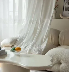 Premium faux linen sheer curtain fabric for hot climates in Southeast Asia