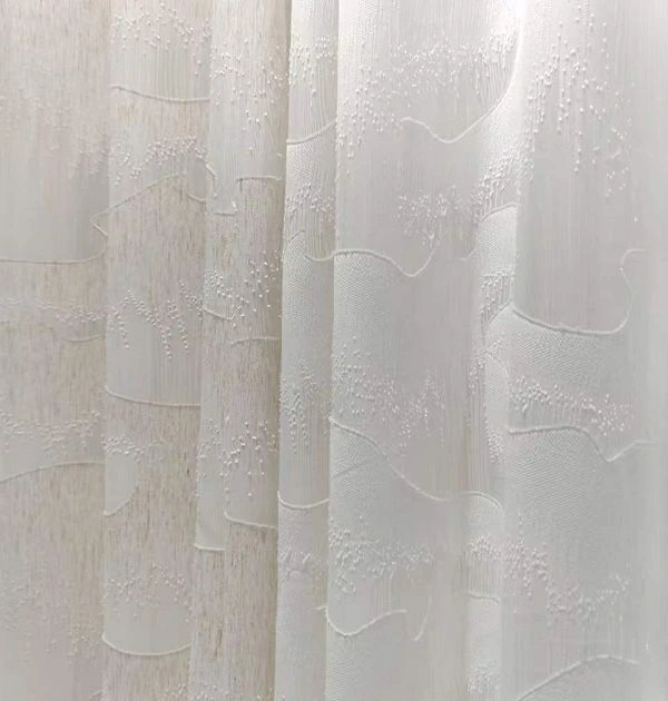abstract wave jacquard sheer curtain fabric texture