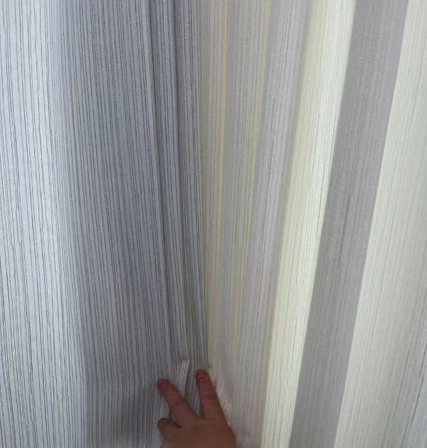 Soft touch light filtering vertical stripe tulle curtains