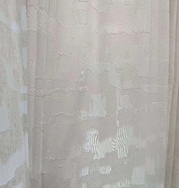 textured bamboo jacquard sheer curtain fabric detail