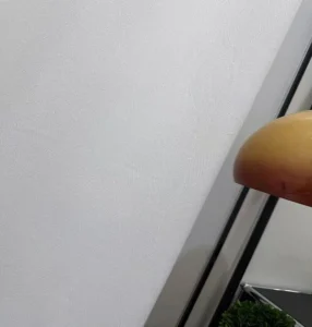 Translucent white textured voile fabric detail showing leaf vein weave