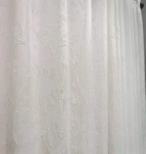 wholesale white jacquard sheer curtains bamboo design