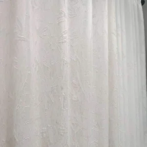 wholesale white jacquard sheer curtains bamboo design