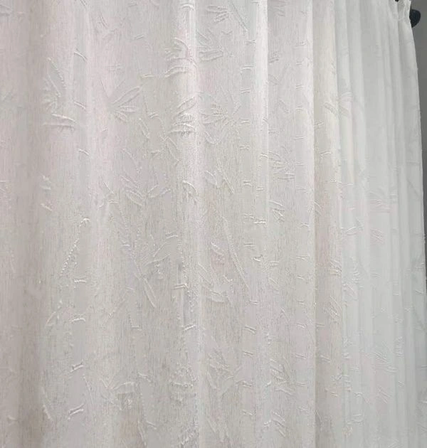 wholesale white jacquard sheer curtains bamboo design