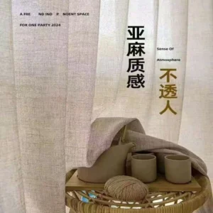 High privacy linen textured sheer curtains for hotel and living room