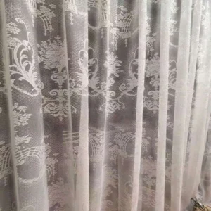 Luxury jacquard voile tulle curtain material for living room and hotel
