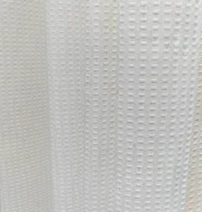 White waffle weave sheer curtain fabric for wholesale