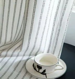wholesale chenille striped sheer curtain fabric