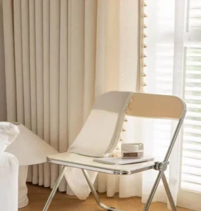 1100gsm thick sheer curtain fabric with light-filtering properties, produced by a trusted B2B curtain manufacturer.