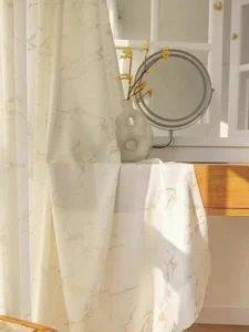 Luxury metallic marble printed sheer fabric in bulk rolls