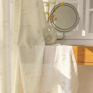 Luxury metallic marble printed sheer fabric in bulk rolls