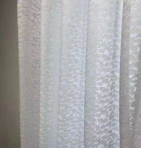 Leaf jacquard sheer voile fabric close up for wholesale window sheer curtains