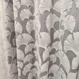Extra wide seamless floral sheer drapery supply eliminating joining seams for high ceiling villas
