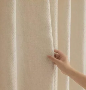 Wholesale 1100g heavy sheer curtains showing high density and texture from a direct B2B factory.