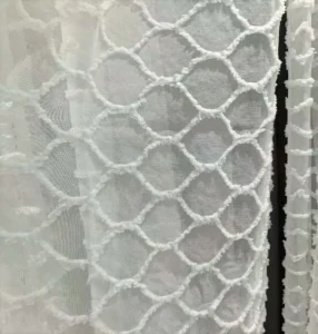 2026 New Tufted Sheer Curtain Fabric Geometric Diamond Pattern Wholesale