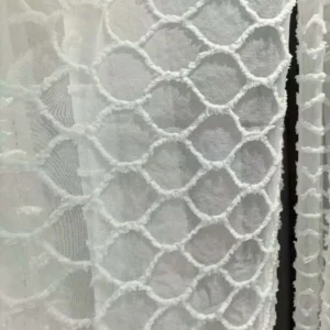 2026 New Tufted Sheer Curtain Fabric Geometric Diamond Pattern Wholesale